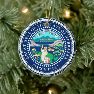 Ornamento De Cerâmica Selo Estatal de Nebraska