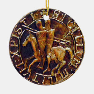 Ornamento De Cerâmica Selo medieval dos cavaleiros Templar