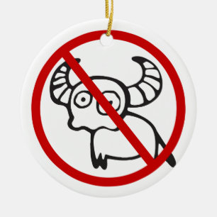 Ornamento De Cerâmica SEM Água Buffalo ⚠ Sinal Asiático Engraçado