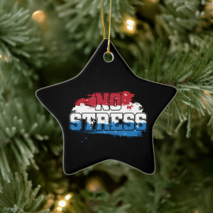 Ornamento De Cerâmica Sem Estresse - Mindset Positivo Azul Branco Vermel