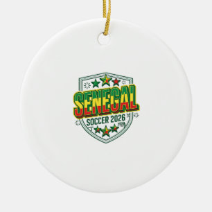 Ornamento De Cerâmica Senegal Futebol 2026 Futebol Negrito País Tipograf
