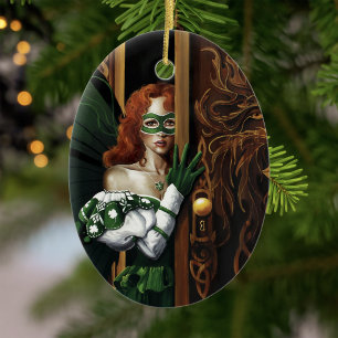 Ornamento De Cerâmica Senha Fada Verde Celta