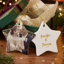 Senhor e Senhora Primeiro Natal Nome Personalizado