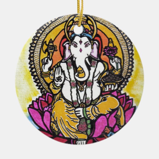 Ornamento De Cerâmica Senhor Ganesha (Frente)