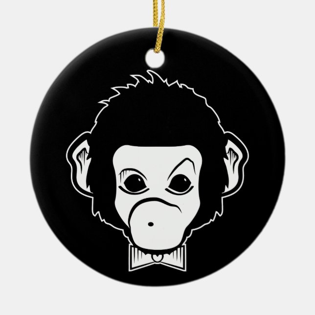 Ornamento De Cerâmica senhor macaco (Frente)