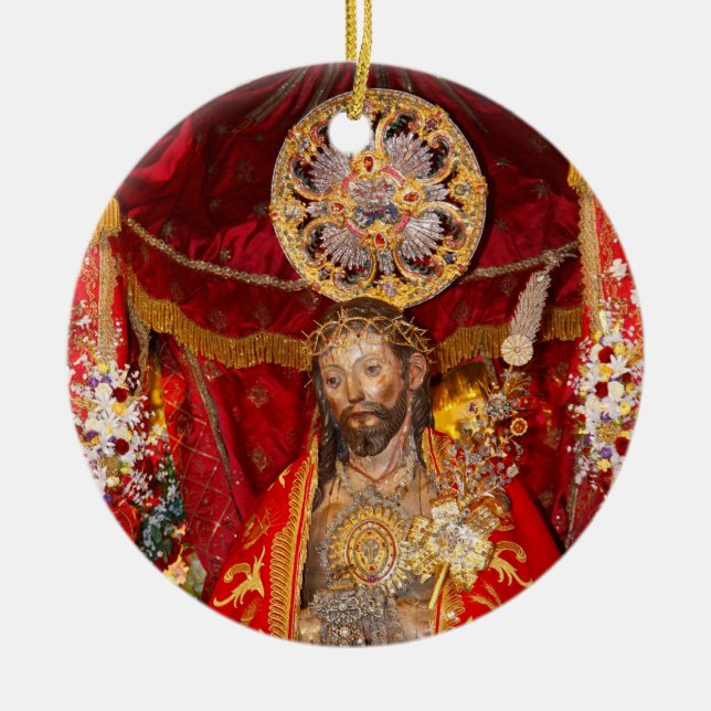Ornamento De Cerâmica Senhor Santo Cristo dos Milagres (Frente)