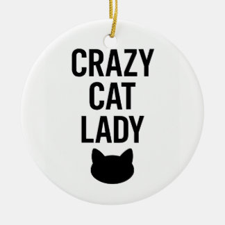 Ornamento De Cerâmica Senhora de Gato Louca - Presente de Gato Engraçado