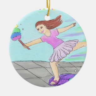 Ornamento De Cerâmica Senhora de limpeza bonito