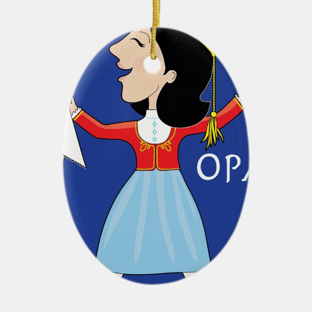 Ornamento De Cerâmica Senhora grega Dança (Frente)