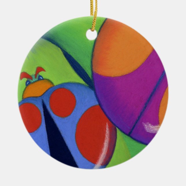 Ornamento De Cerâmica Senhora Insetos (Frente)