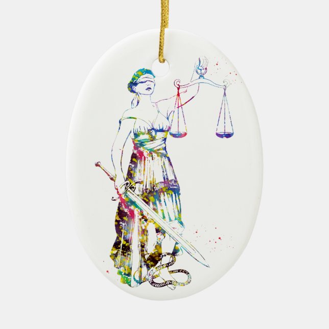 Ornamento De Cerâmica Senhora Justiça (Frente)