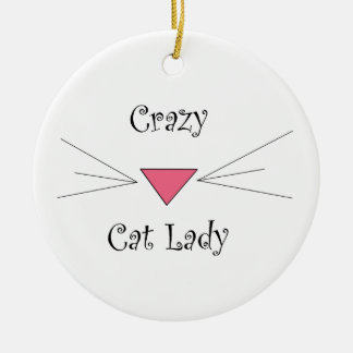 Ornamento De Cerâmica Senhora louca do gato