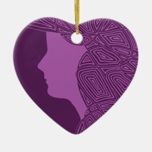 Ornamento De Cerâmica Senhora roxa