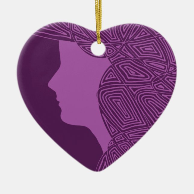 Ornamento De Cerâmica Senhora Roxa (Frente)