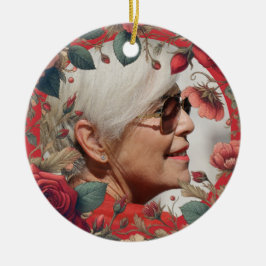 Ornamento De Cerâmica Sentimental de Keepsasaem Memorial do Rosa vermelh