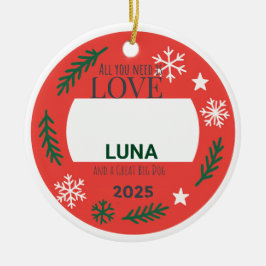 Ornamento De Cerâmica Sentimental Pet Ornament | All You Need is Love an