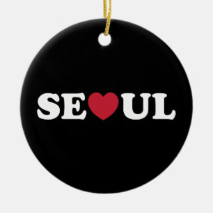 Ornamento De Cerâmica Seoul Love Heart