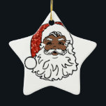 Ornamento De Cerâmica sequências de preto santa claus<br><div class="desc">"papais noeis negros",  "american africano",  "afro american",  "natristmas africano",  "papais noeis africanos",  kwanzaa,  kwanza,  "natal negro",  "santa claus",  natal,  xmas,  "branco vermelho",  sequências,  glitter,  papais noeis,  "natal engraçado",  retro, </div>
