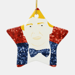 Ornamento De Cerâmica sequin Donald Trump