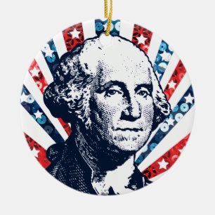 Ornamento De Cerâmica sequin george washington