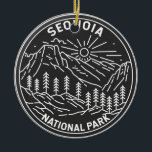 Ornamento De Cerâmica Sequoia National Park Giant Sequoia Trees Monoline<br><div class="desc">Sequoia monolina design. O parque contém o ponto mais alto dos Estados Unidos contíguos,  Monte Whitney,  e fica ao sul do Kings Canyon National Park.</div>