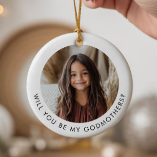Ornamento De Cerâmica Será Minha Madrinha Proposta de Foto