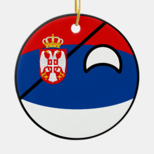 Ornamento De Cerâmica Serbia Geeky de tensão engraçado Countryball