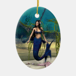 Ornamento De Cerâmica Sereia