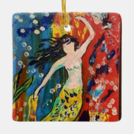 Ornamento De Cerâmica Sereia