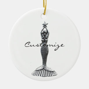 Ornamento De Cerâmica Sereia com Star Thunder_Cove