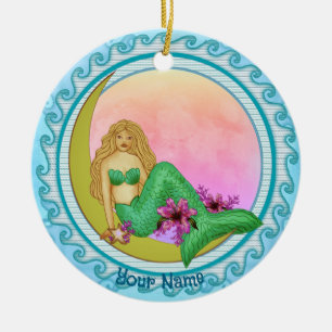Ornamento De Cerâmica Sereia Lily Moon 