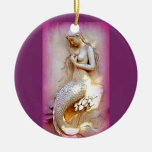 Ornamento De Cerâmica sereias lavanda