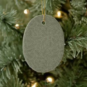 Ornamento De Cerâmica Serene Sage Green Tone-on-Tone da Floresta Profu