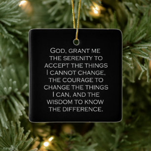 Ornamento De Cerâmica Serenity Prayer Copperplate Gótico Feriado
