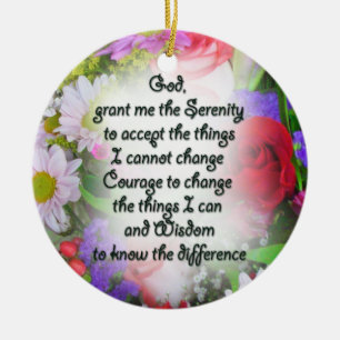 Ornamento De Cerâmica Serenity Prayer Inspiration no Design Meta do Buqu
