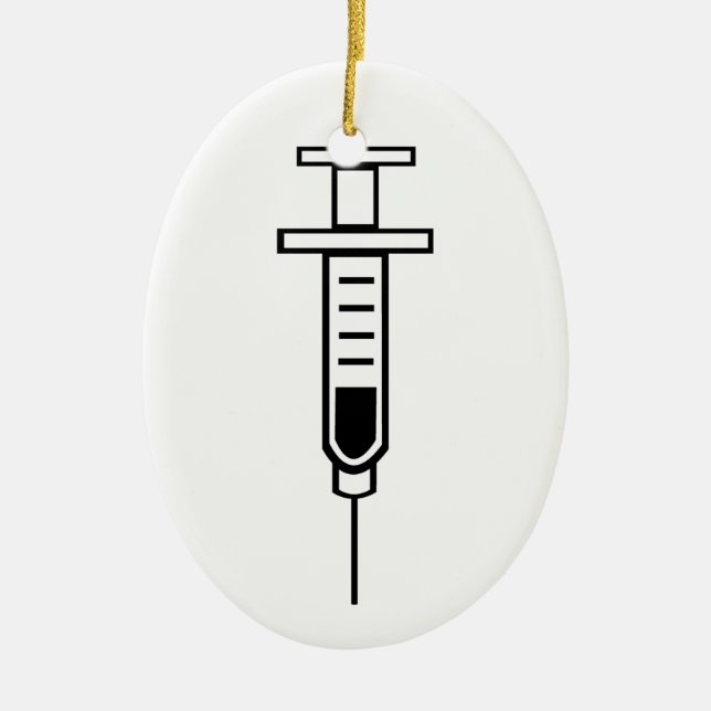 Ornamento De Cerâmica Seringa médica (Frente)