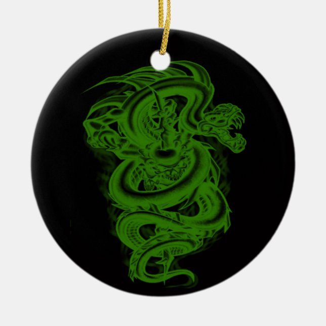 Ornamento De Cerâmica Serpente Verde (Frente)