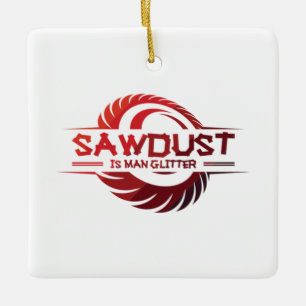 Ornamento De Cerâmica Serradura é Homem, Largura Madeira Trabalhadora Ma