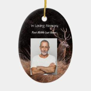 Ornamento De Cerâmica Serviço Memorial Convide Stag Deer Outdoorsman