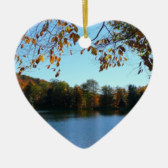 Ornamento De Cerâmica Sete Primaveras Caindo Árvores e Pond (Frente)