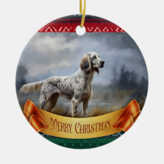 Ornamento De Cerâmica Setter Inglês