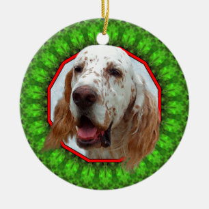 Ornamento De Cerâmica Setter inglês Howliday feliz