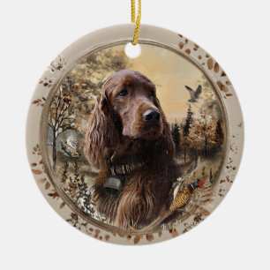 Ornamento De Cerâmica Setter Irlandês