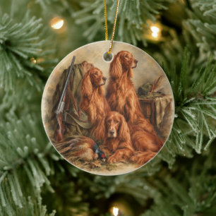 Ornamento De Cerâmica Setter Irlandês, Arte