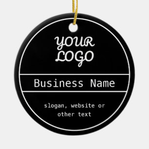Ornamento De Cerâmica Seu Logotipo Design Empresarial Exclusivo e Edit