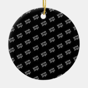 Ornamento De Cerâmica Seu logotipo   Design moderno de repetição diagona