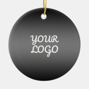 Ornamento De Cerâmica Seu logotipo e Cinza Escura Moderna - Cor Editável