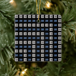 Ornamento De Cerâmica Seu logotipo ou imagem carregada | Padrão Geométri