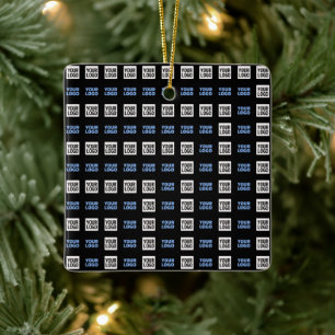 Ornamento De Cerâmica Seu logotipo ou imagem carregada   Padrão Geométri