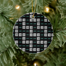 Ornamento De Cerâmica Seu logotipo ou imagem | Padrão Zig Zag com duas i